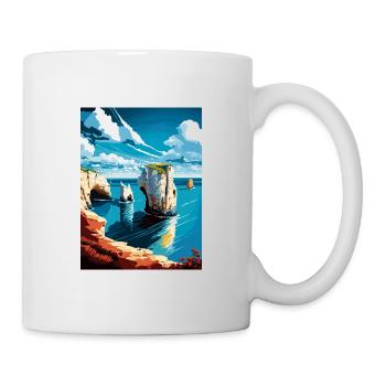 Old Harry Rocks England Vintage Travel Poster WPA - Mug - white - Right