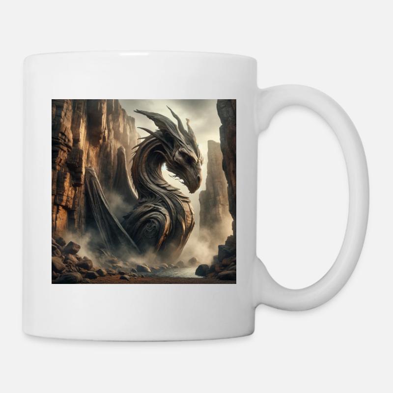 Dragon dans le ravin - Mug blanc - blanc