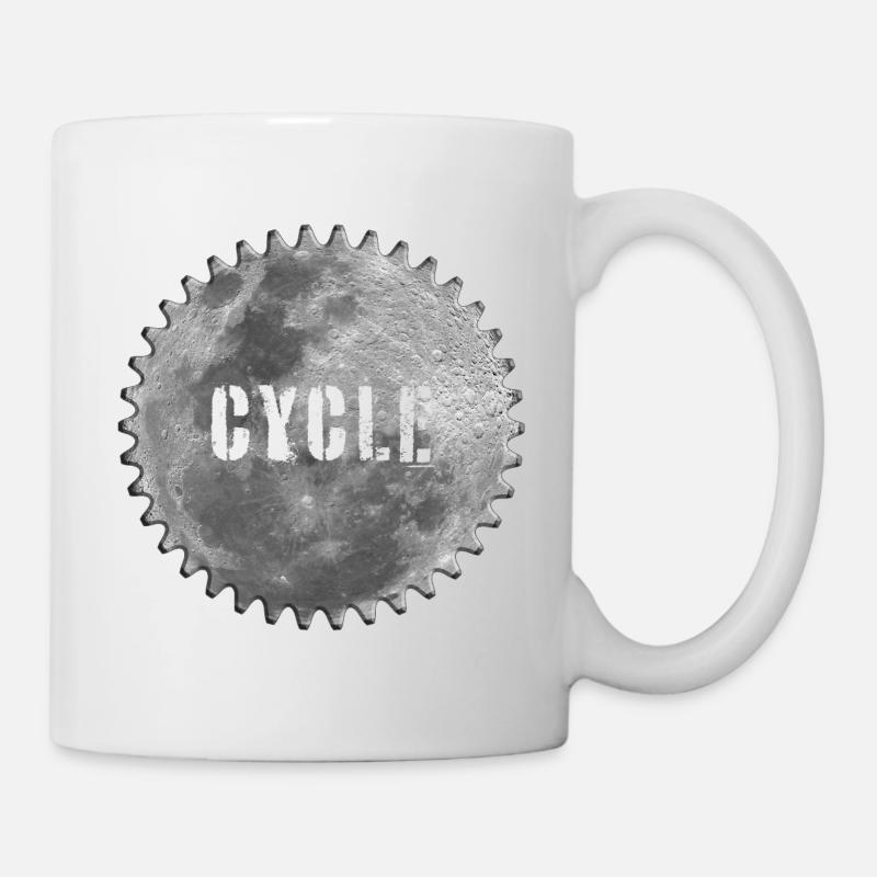moon cycle ride - Mug - white