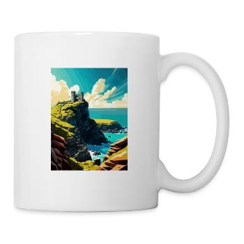 Tintagel Castle England Vintage Travel Poster WPA - Mug - white - Right