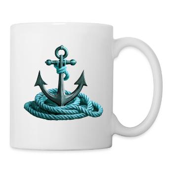 Anker mit Tau - Tasse - Weiß - Rechts