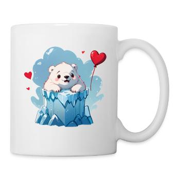 Verschenke diesen süßen Eisbären zum Valentinstag - Tasse - Weiß - Rechts