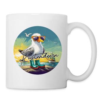 Küstendeern Moewe mit Schriftzug - Tasse - Weiß - Rechts