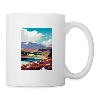 Cairngorms Schottland Vintage Reiseposter Souvenir - Tasse - Weiß - Rechts
