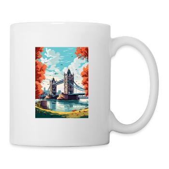 Tower Bridge England Vintage Reiseposter WPA Kunst - Tasse - Weiß - Rechts