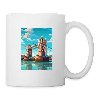 Tower Bridge England Vintage Reiseposter WPA Kunst - Tasse - Weiß - Rechts