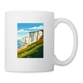 Sept sœurs Sussex Vintage voyage affiche WPA Art - Mug blanc - blanc - Droite