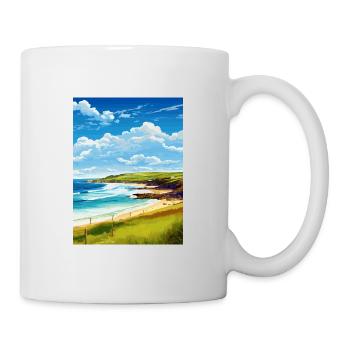 Sennen Cove Cornwall Vintage Reiseposter WPA Kunst - Tasse - Weiß - Rechts