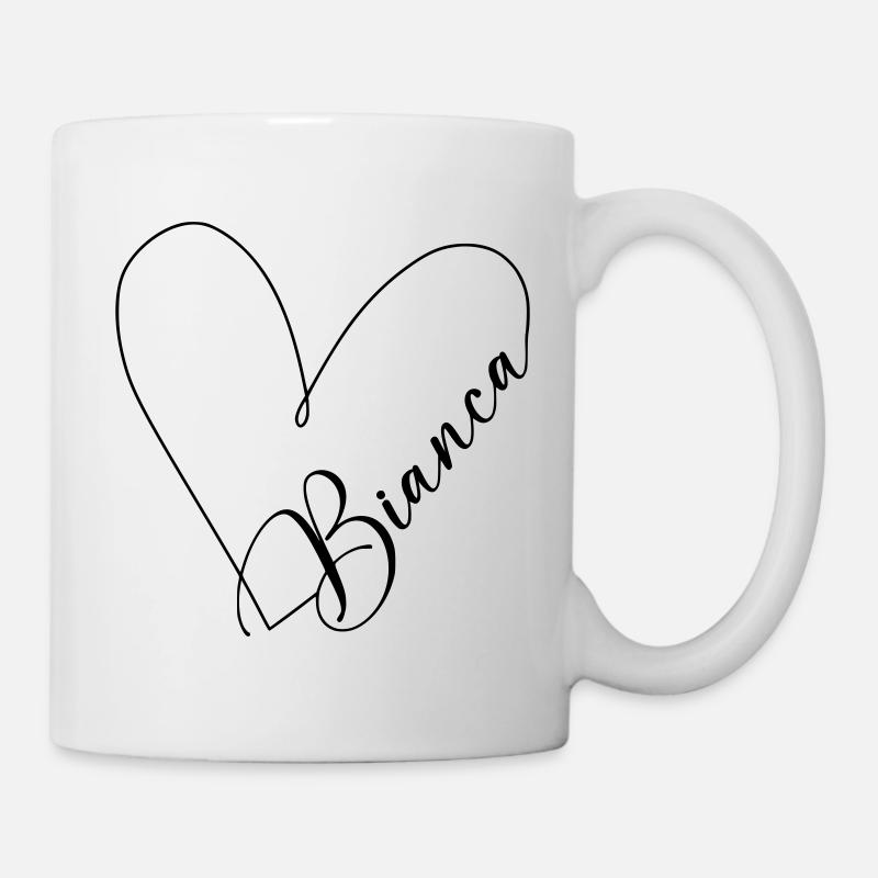Bianca Nome Linea Cuore - Tazza - bianco