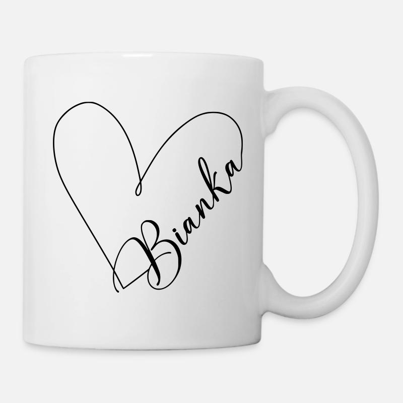 Bianka Name Herzlinie - Tasse - Weiß