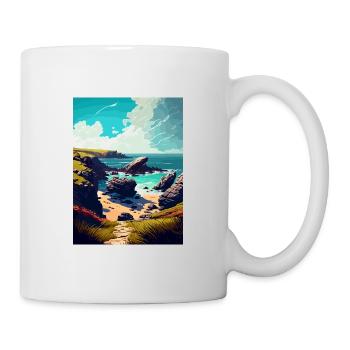 Lizard Point England Vintage Reiseposter WPA Kunst - Tasse - Weiß - Rechts