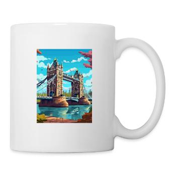 Tower Bridge England Vintage Reiseposter WPA Kunst - Tasse - Weiß - Rechts