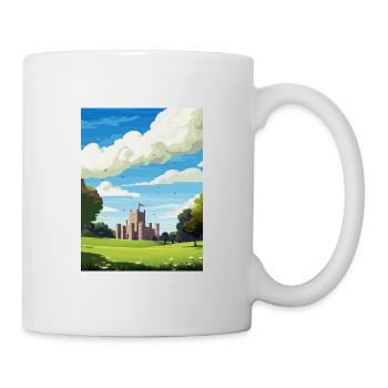 Cardiff Castle Wales Vintage Reiseposter WPA Kunst - Tasse - Weiß - Rechts