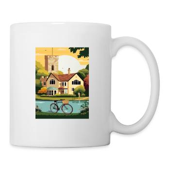 Cotswolds Angleterre Royaume-Uni Affiche de voyage vintage WPA Art - Mug blanc - blanc - Droite