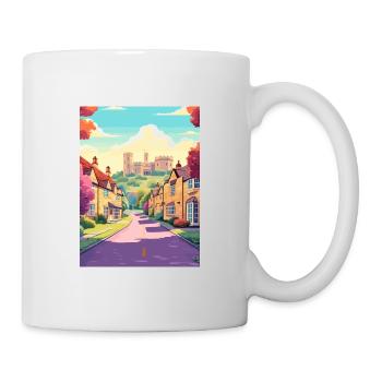 Cotswolds Angleterre Royaume-Uni Vintage voyage affiche WPA Art - Mug blanc - blanc - Droite