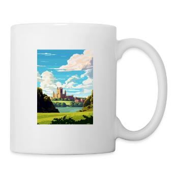Cardiff Castle Wales Vintage Reiseposter WPA Kunst - Tasse - Weiß - Rechts