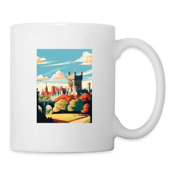 Cardiff Castle Wales Vintage Reiseposter WPA Kunst - Tasse - Weiß - Rechts