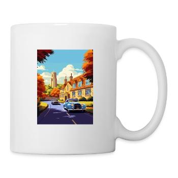 Cotswolds Angleterre Royaume-Uni Vintage voyage affiche WPA Art - Mug blanc - blanc - Droite