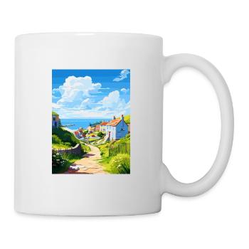 Porthoustock Cornouailles Vintage voyage affiche WPA - Mug blanc - blanc - Droite