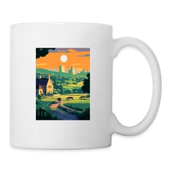 Cotswolds Angleterre Royaume-Uni Vintage voyage affiche WPA Art - Mug blanc - blanc - Droite