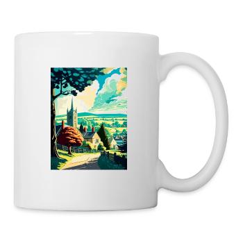 Cotswolds Angleterre Royaume-Uni Vintage voyage affiche WPA Art - Mug blanc - blanc - Droite