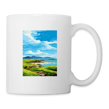 Île de Muck Ecosse Vintage voyage affiche WPA - Mug blanc - blanc - Droite