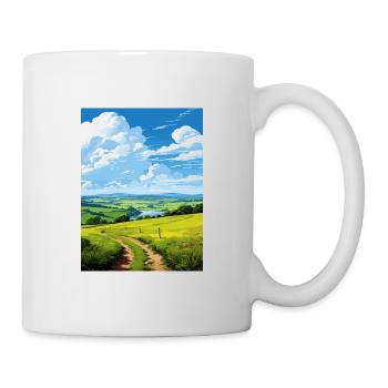 Tamar Valley Cornwall Vintage Travel Poster WPA - Mug blanc - blanc - Droite