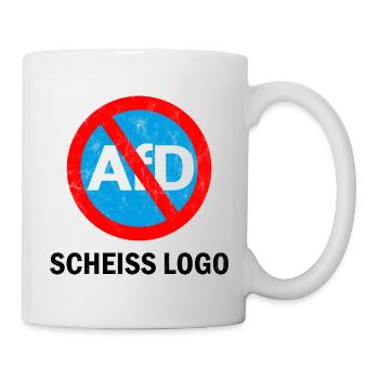 ANTI AFD STICKER, SCHEISS LOGO - Tasse - Weiß - Rechts