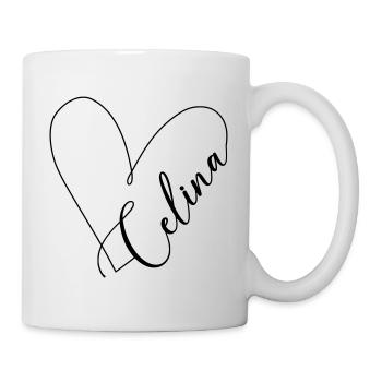 Celina Nom Ligne de coeur - Mug blanc - blanc - Droite
