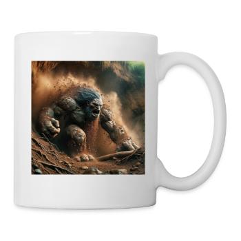 Troll taucht aus dem Boden auf - Tasse - Weiß - Rechts