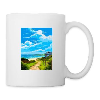 Polzeath Cornwall Vintage voyage affiche Souvenir - Mug blanc - blanc - Droite