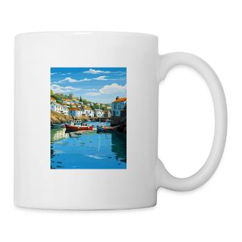 Polperro Cornwall Vintage voyage affiche Souvenir - Mug blanc - blanc - Droite