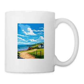 Polzeath Cornwall Vintage voyage affiche Souvenir - Mug blanc - blanc - Droite