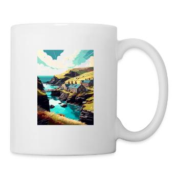 Boscastle England Vintage Travel Poster Souvenir - Mug - white - Right
