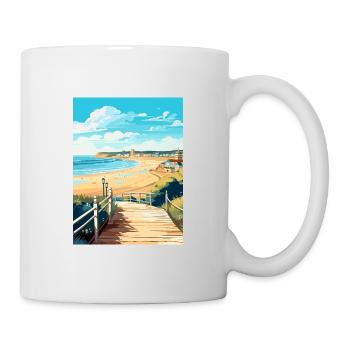 Bournemouth Dorset Vintage Reiseposter Souvenir - Tasse - Weiß - Rechts