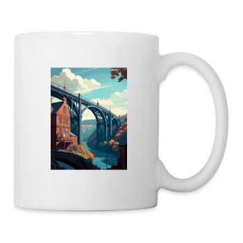 Ironbridge England Vintage Travel Poster Souvenir - Mug - white - Right