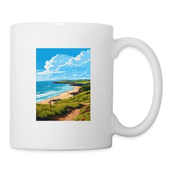 Polkerris Cornwall Vintage Travel Poster Souvenir - Mug - white - Right