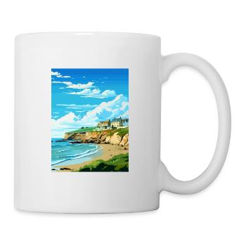 Portreath Cornwall Vintage Travel Poster Souvenir - Mug - white - Right