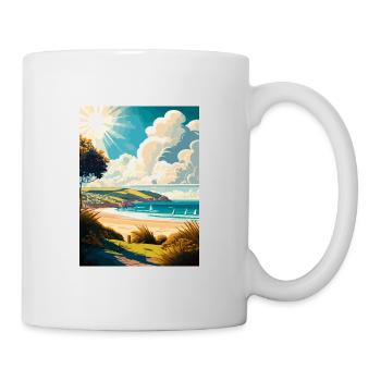 Woolacombe England Vintage Travel Poster Souvenir - Mug - white - Right
