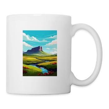 Ben Bulben Irland Vintage Reiseposter Souvenir - Tasse - Weiß - Rechts