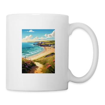 Daymer Bay Cornwall Vintage voyage affiche Souvenir - Mug blanc - blanc - Droite