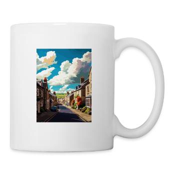 Grassington England Vintage Reiseposter Souvenir - Tasse - Weiß - Rechts