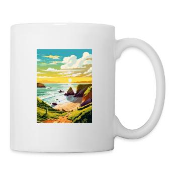 Hartland Quay Devon Vintage Travel Poster Souvenir - Mug - white - Right