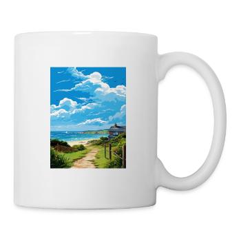 Porthleven Cornwall Vintage voyage affiche Souvenir - Mug blanc - blanc - Droite