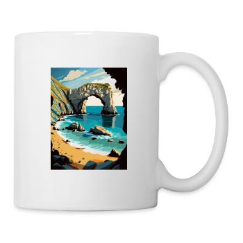 Durdle Door England Vintage Reiseposter Souvenir - Tasse - Weiß - Rechts