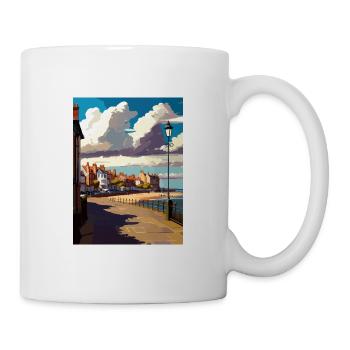 Bridlington England Vintage Reiseposter Souvenir - Tasse - Weiß - Rechts