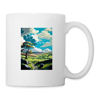 Wensleydale England Vintage Reiseposter Souvenir - Tasse - Weiß - Rechts