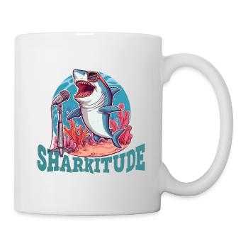 Sharkitude Shark singt mit Haltung - Tasse - Weiß - Rechts