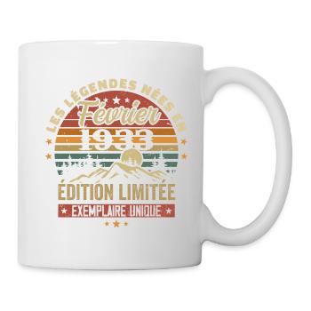 Born In February 1933 Birthday 91 Years Retro 91st - Mug - white - Right