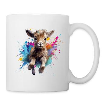 chèvre, cabris qui saute - Mug blanc - blanc - Droite